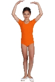 BODY DANZA LYCRA MEZZA MANICA ARANCIONE BAMBINA